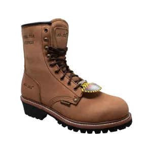 AdTec Men's 9" Waterproof Steel Toe Logger Brown