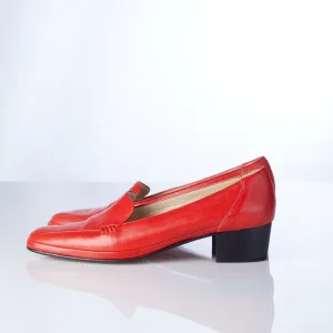 Amalfi by Rangoni Red Leather Loafer Shoes Size 10AA