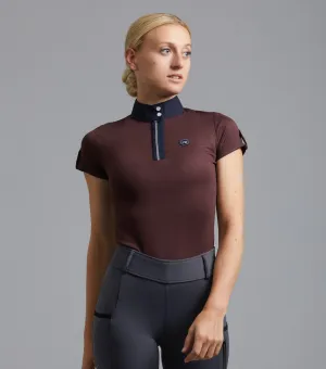 Amia Ladies Technical Short Sleeve Riding Top Wine