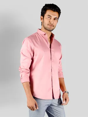 Blush Pink Solid Slim Fit Casual Shirt | Greenfibre