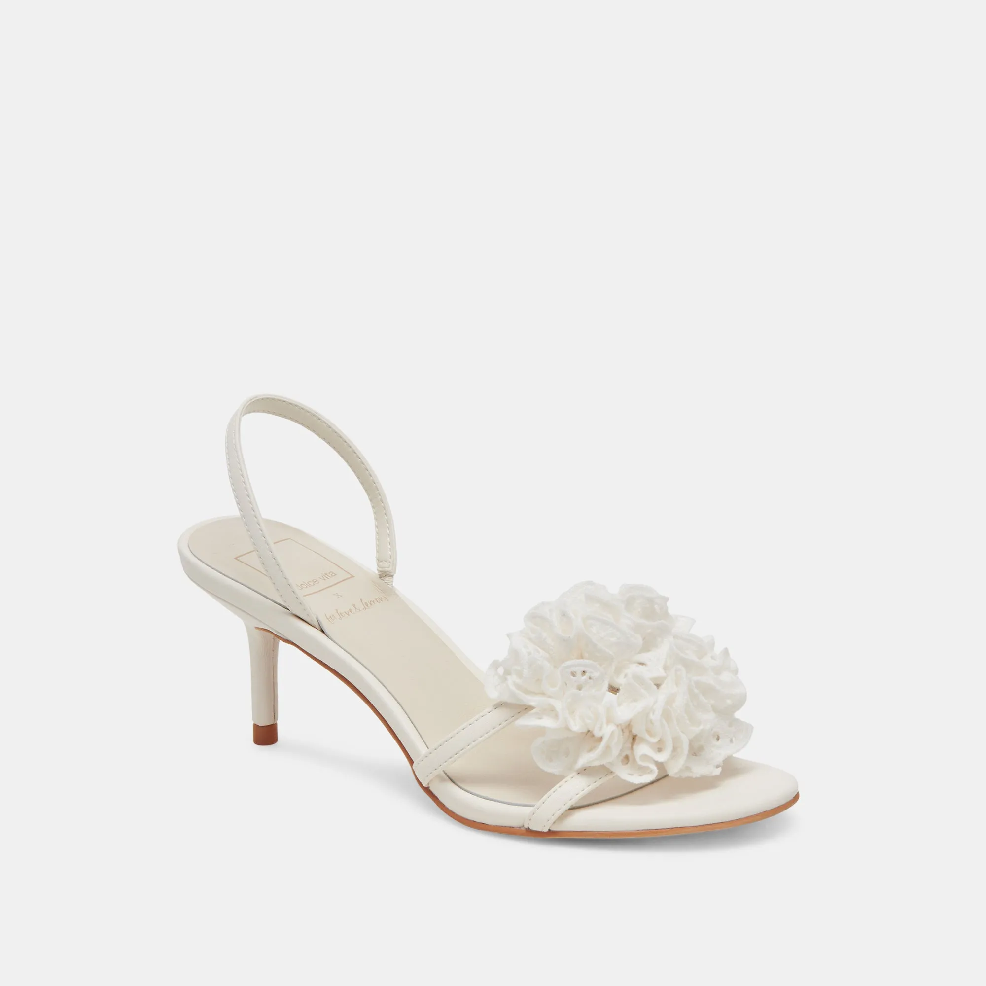 CECILA HEELS WHITE FLORAL EYELET