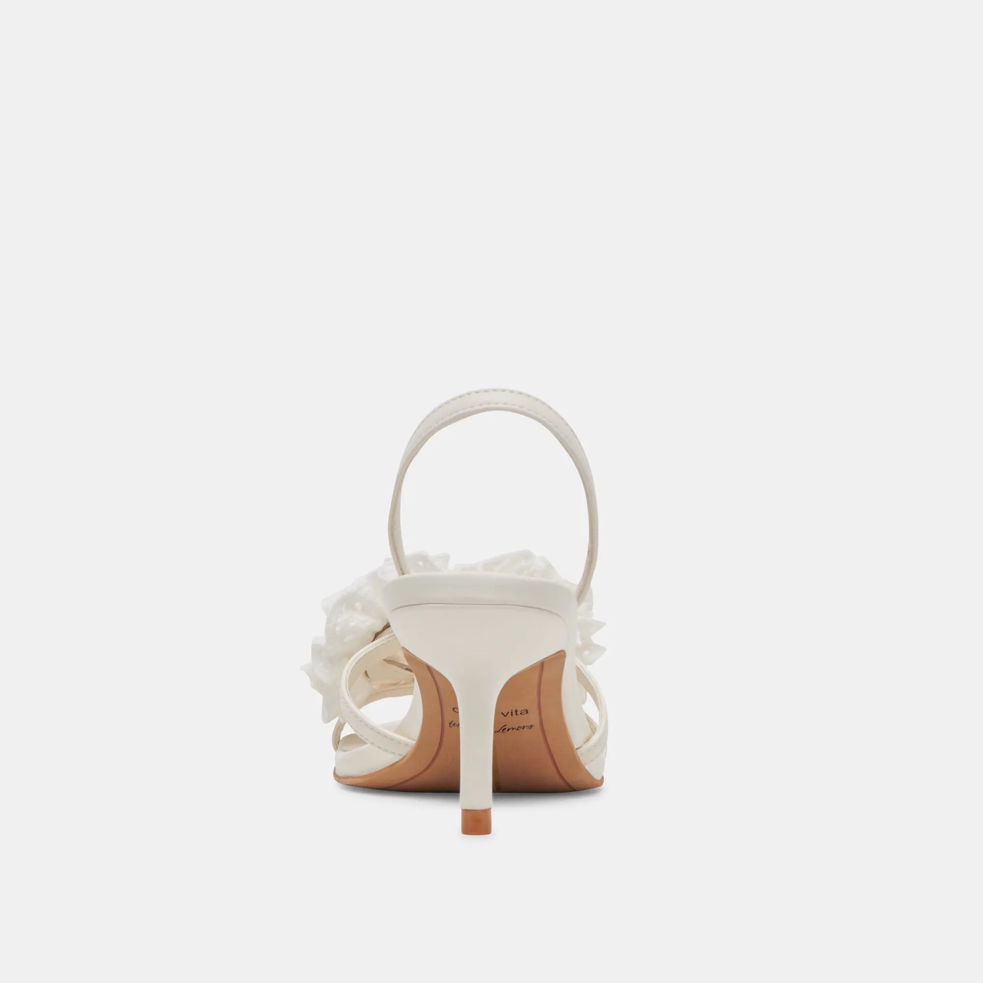 CECILA HEELS WHITE FLORAL EYELET