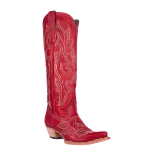 CORRAL WOMEN'S TALL RED EMBROIDERY WESTERN BOOTS - A4465