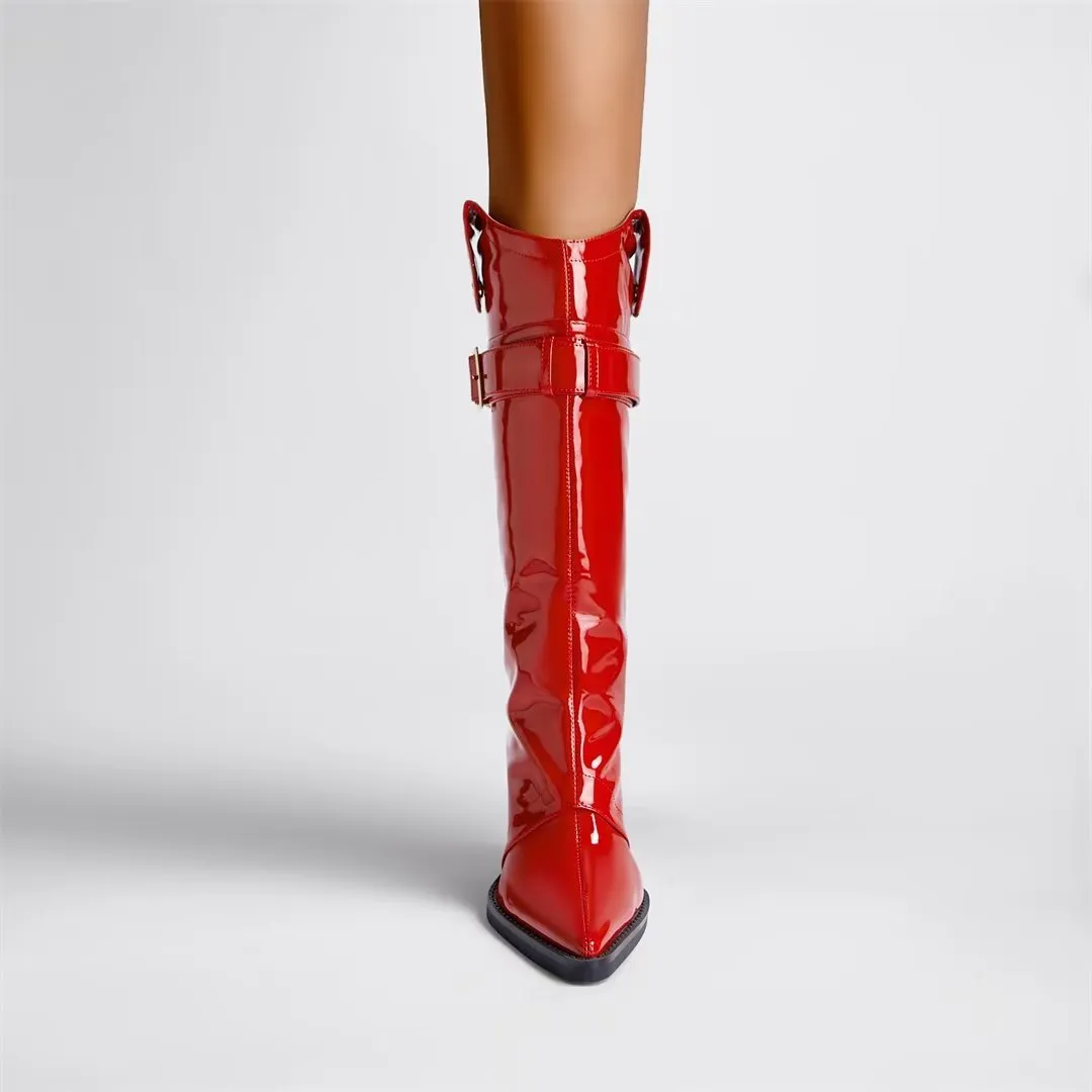 Elegant Crystal Pointed Toe Kitten Heel Boots