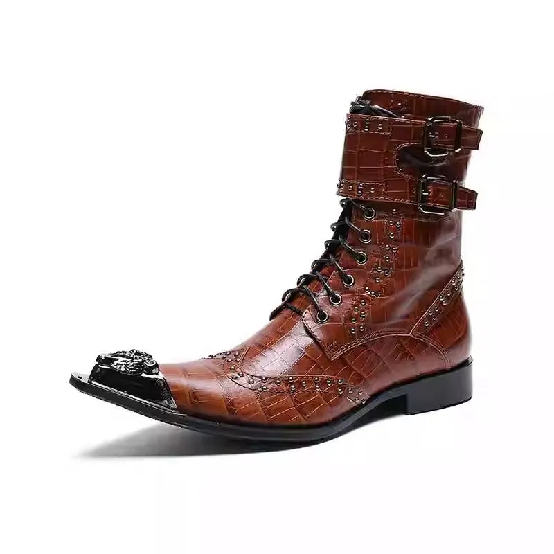 Elegant Pointed-Toe Men's Ankle Boots