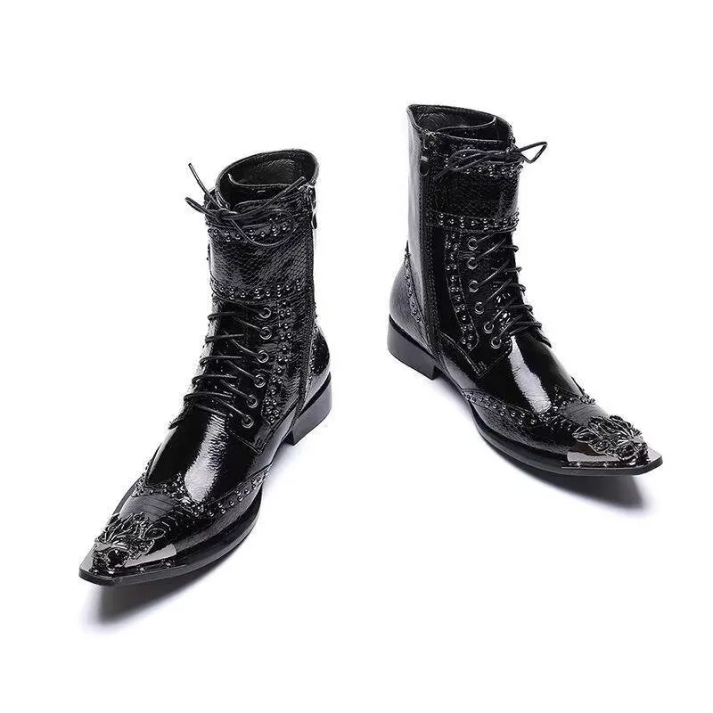 Elegant Pointed-Toe Men's Ankle Boots