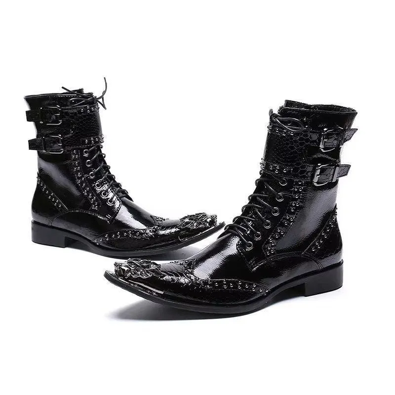 Elegant Pointed-Toe Men's Ankle Boots