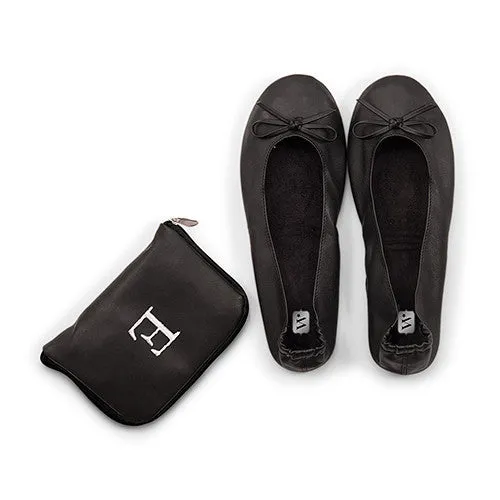 Foldable Flats Pocket Shoes - Black Medium