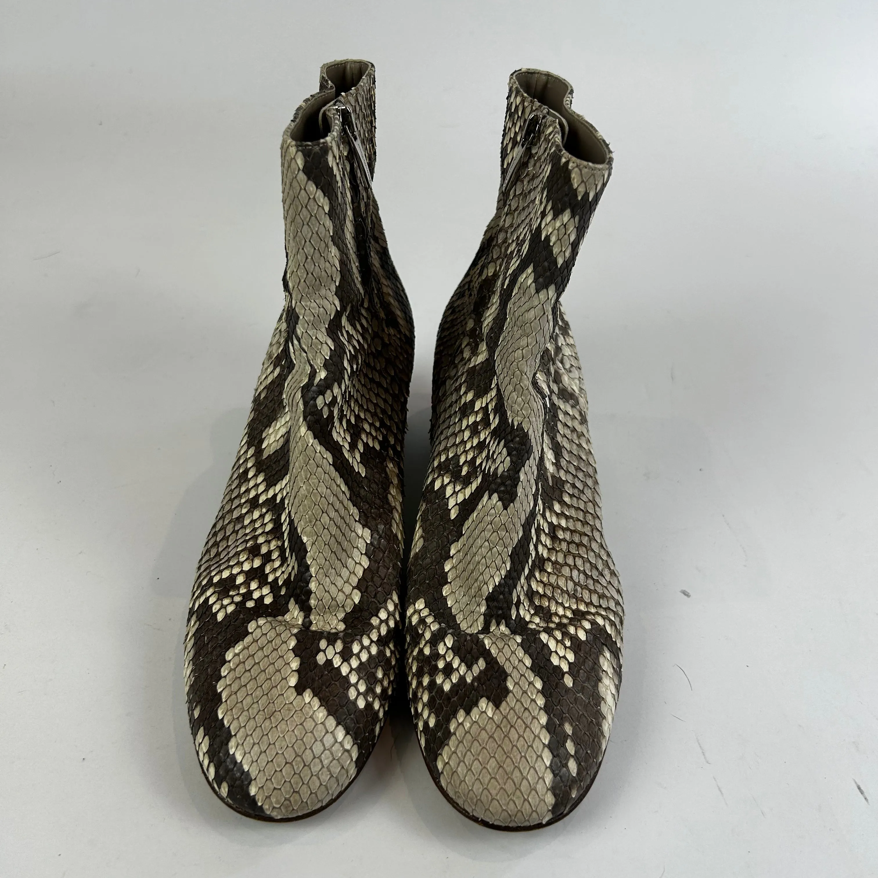 Gianvito Rossi Tauple Snakeskin  Block Heel Ankle Boots 39