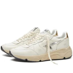 Golden Goose Running Dad Leather Sneakers, beige