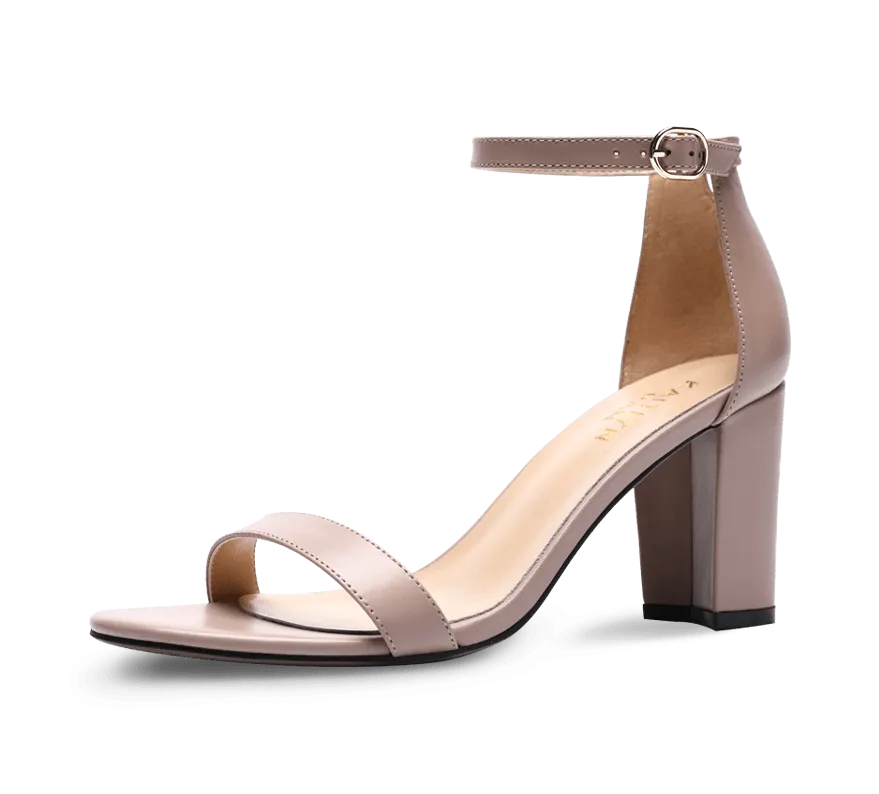 Heather Block High Heel Sandals