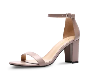 Heather Block High Heel Sandals