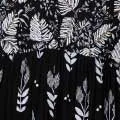 Leaf Print 3/4 Kimono Sleeve Maxi Dress