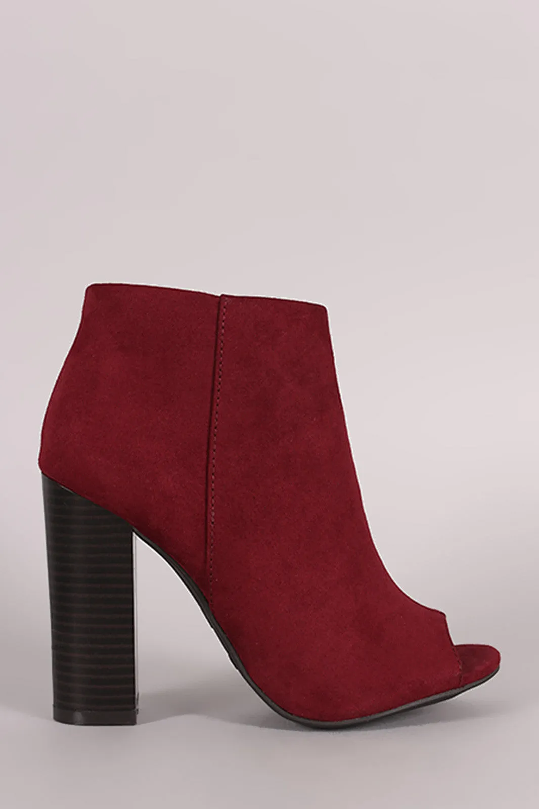 Leni -  Peep Toe Chunky Heeled Booties