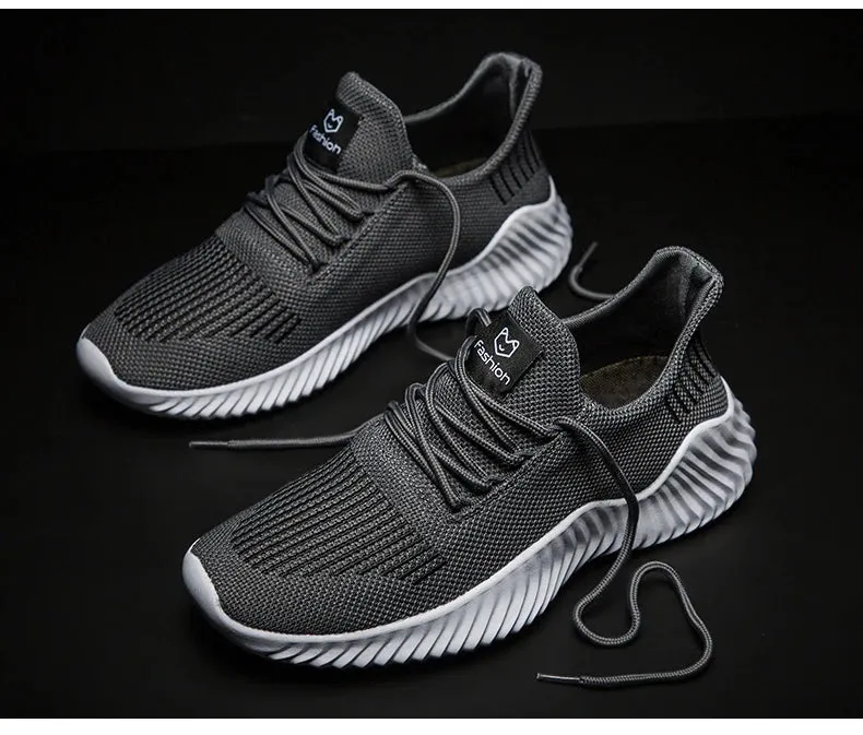 Men's White Walking and Running Shoes, Casual Sneakers for Men, Plus Size Available