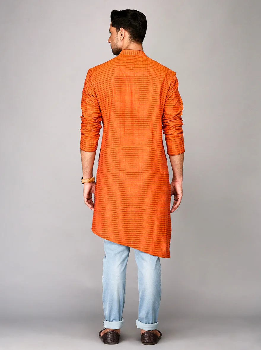 Orange Asymmetric Kurta | Azania