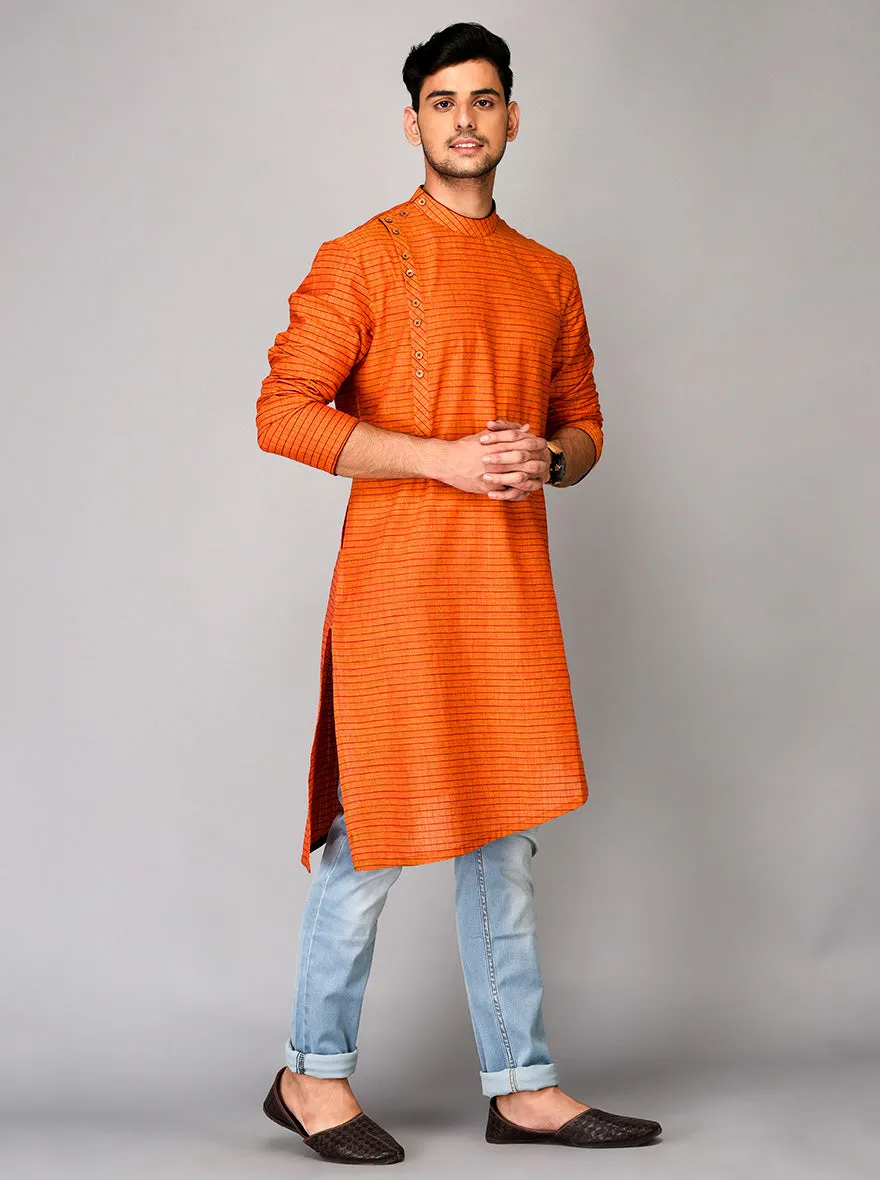 Orange Asymmetric Kurta | Azania