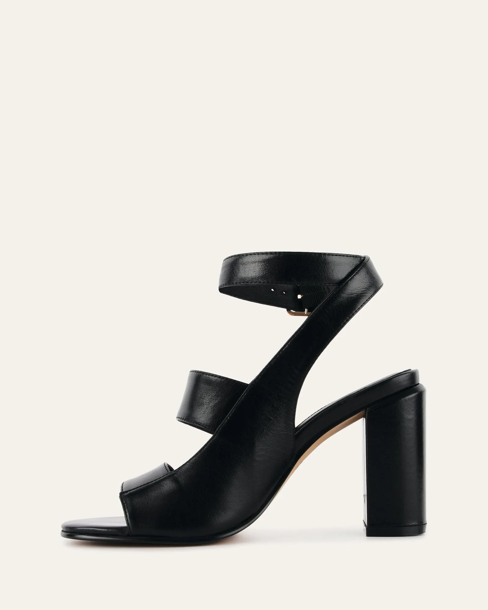 PENNY HIGH SANDALS BLACK LEATHER