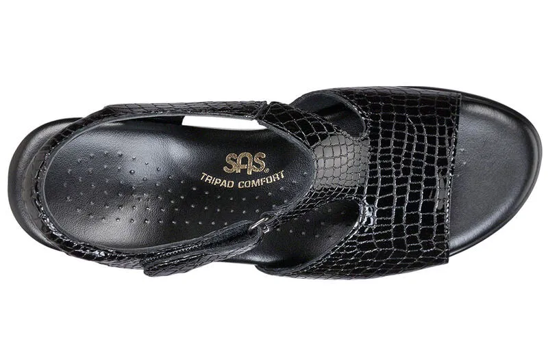 SAS Women's Suntimer Heel Sandal BLACK CROC