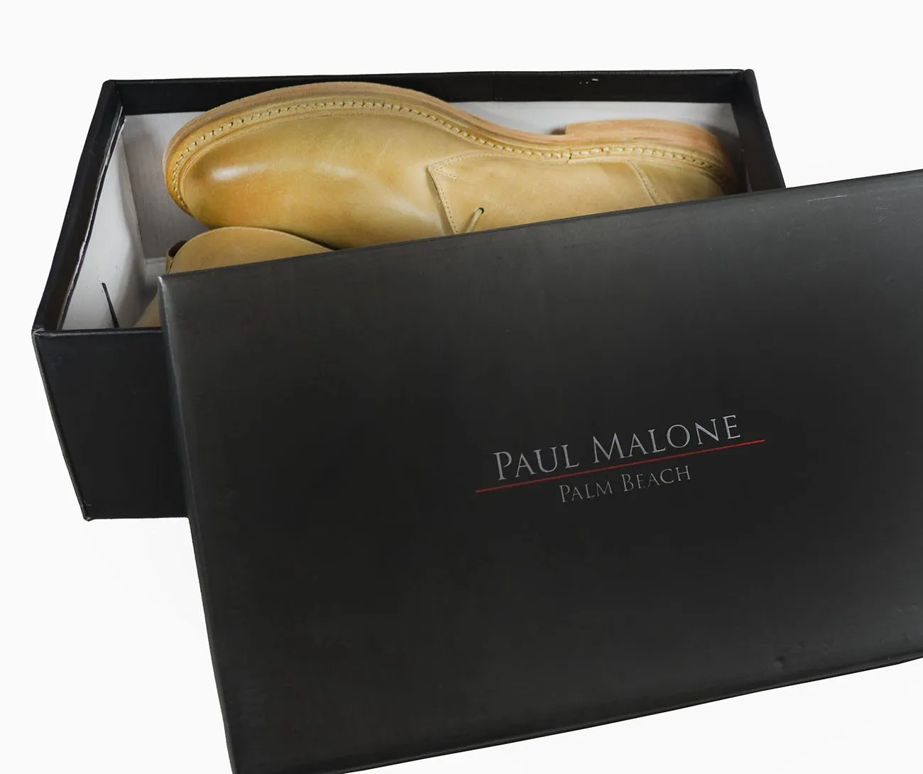 SHELTON Ivory Cap Toe Leather Boots by Paul Malone