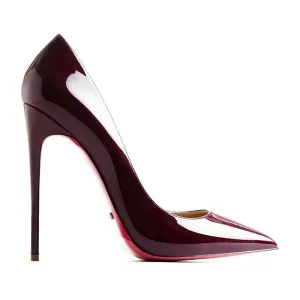 Tatianna Burgundy Heels - Red Bottom