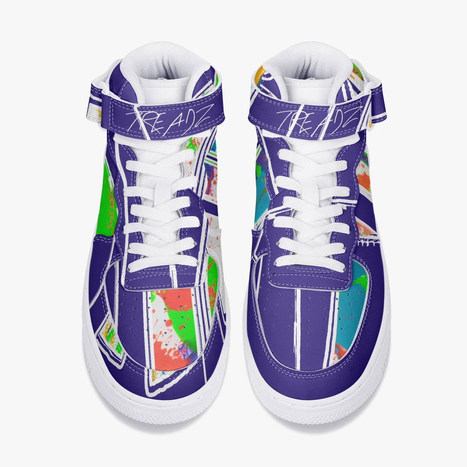 TREADZ Rare Splatter High-Top Leather Sports Sneakers