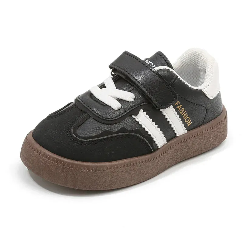 Trendy Kids Leather Sneakers, Unisex