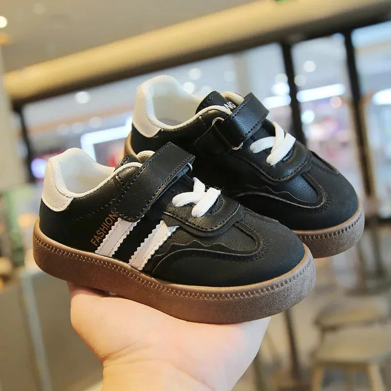 Trendy Kids Leather Sneakers, Unisex