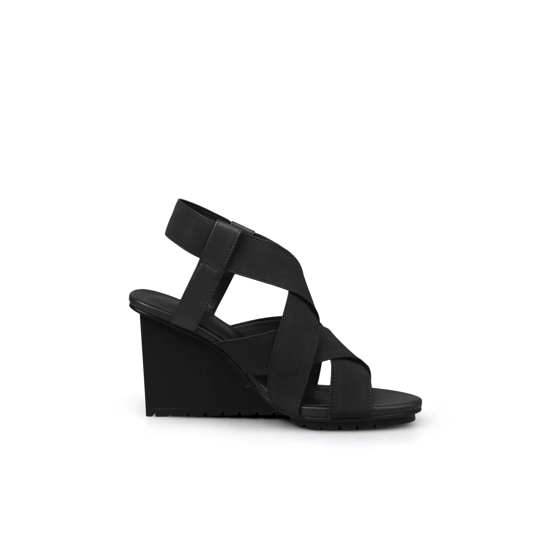 Weave Open Toe Ankle-Strap Wedges