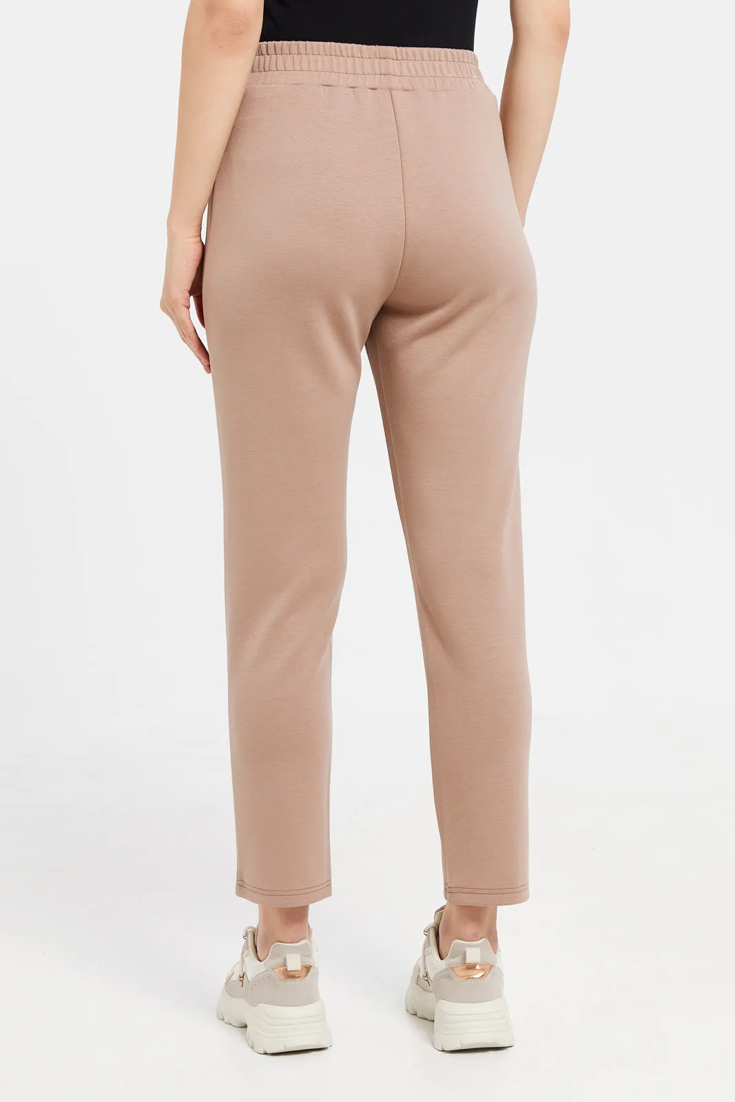 Women Beige Scuba Joggers