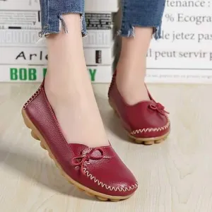 Women Casual Leather Comfy Flat Loafers